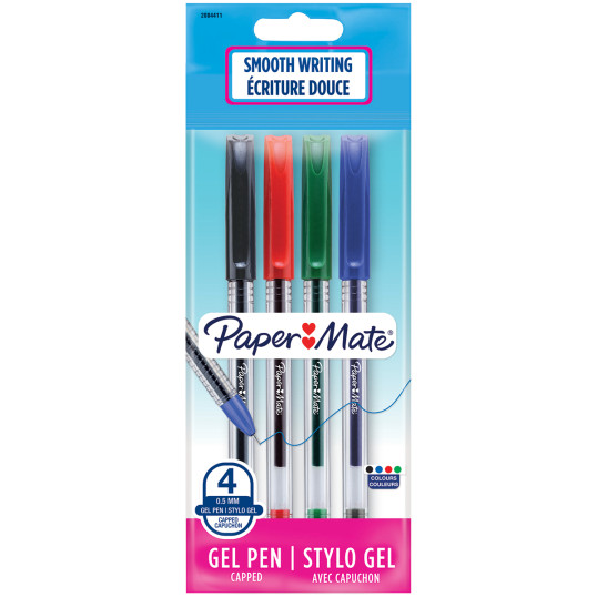 Papermate Jiffy Gel Ballpoint Pen - Assorted Colours (Pack of 4)