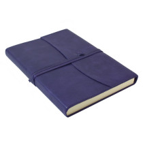 Papuro Amalfi Leather Journal - Aubergine - Large