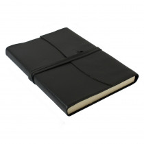 Papuro Amalfi Leather Journal - Black - Large