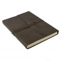 Papuro Amalfi Leather Journal - Chocolate - Large