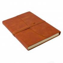 Papuro Amalfi Leather Journal - Orange - Large