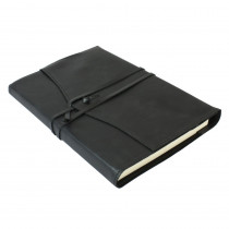 Papuro Milano Large Refillable Journal - Black with Ruled Pages