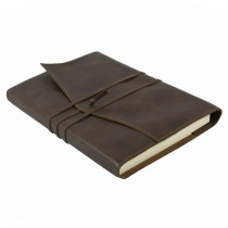 Papuro Milano Large Refillable Journal - Chocolate with Plain Pages