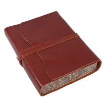Papuro Roma Leather Journal - Red - Medium