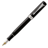 Parker Duofold Classic Fountain Pen - Centennial Black Chrome Trim