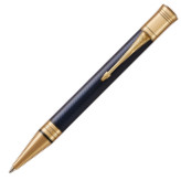 Parker Duofold Prestige Ballpoint Pen - Blue Chevron Gold Trim