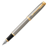 Parker IM Fountain Pen - Brushed Metal Gold Trim