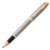 Parker IM Rollerball Pen - Brushed Metal Gold Trim