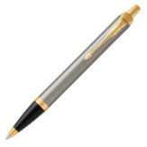 Parker IM Ballpoint Pen - Brushed Metal Gold Trim