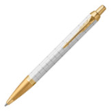 Parker IM Premium Ballpoint Pen - Pearl White Gold Trim