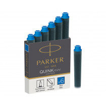 Parker Quink Mini Ink Cartridges - Washable Blue (Pack of 6)