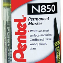 Pentel N850 Permanent Marker - Bullet Tip - Black (Tub of 12)