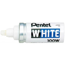 Pentel X100W Permanent Marker - Broad Bullet Tip - White