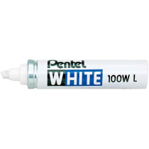 Pentel X100WL Permanent Marker - Broad Chisel Tip - White