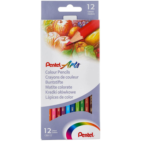 Pentel Arts Colouring Pencils - Assorted Colours (Pack of 12)