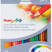 Pentel Arts Colouring Pencils - Assorted Colours (Pack of 24)