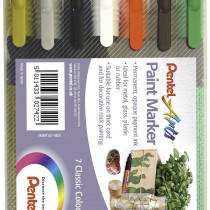 Pentel Arts Paint Markers - Bullet Tip - Classic Colours (Wallet of 7)
