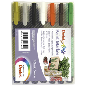 Pentel Arts Paint Markers - Bullet Tip - Classic Colours (Wallet of 7)