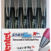 Pentel EnerGel XM Retractable Rollerball Pen - 0.7mm - Black (Pack of 5)