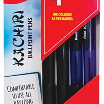 Pentel Kachiri Retractable Ballpoint Pens - 1.0mm - Assorted Colours (Pack of 4)