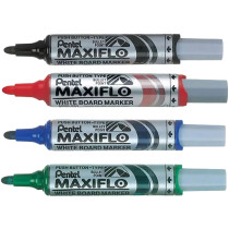 Pentel Maxiflo Slim Whiteboard Markers - Bullet Tip - Assorted Colours (Pack of 4)