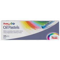 Pentel Arts Oil Pastels - Assorted Colours (Pack of 25)