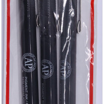 Pentel Pointliner Pigment Pens - Assorted Tip Sizes - Black (Pack of 3)