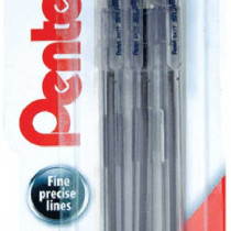 Pentel Superb Capped Ballpoint Pen - 0.7mm - Black (Pack of 3)
