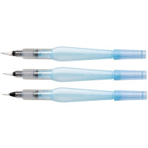 Pentel Arts Aquash Water Brushes - Fine Medium & Broad (Pack of 3)