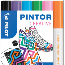 Pilot Pintor Marker Pen - Fine Bullet Tip - Fun Colours (Pack of 6)