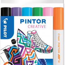 Pilot Pintor Marker Pen - Medium Bullet Tip - Fun Colours (Pack of 6)