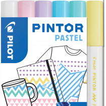 Pilot Pintor Marker Pen - Fine Bullet Tip - Pastel Colours (Pack of 6)