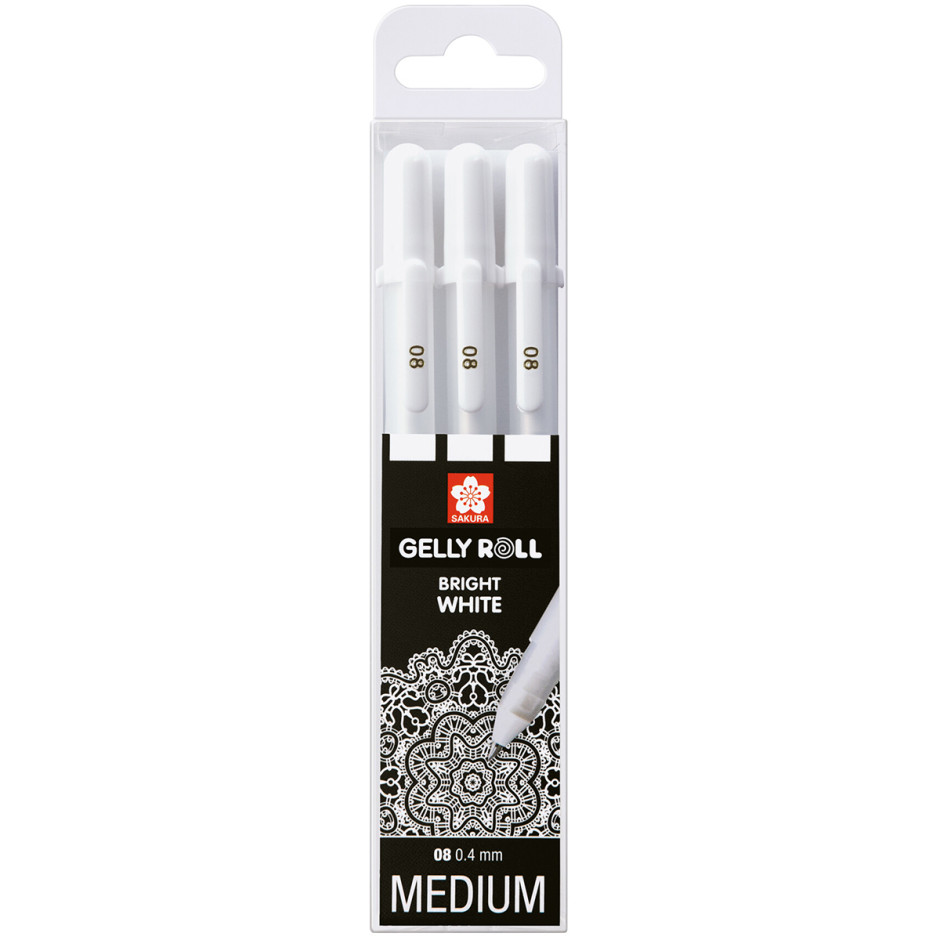 Sakura Gelly Roll Stardust Gel Pens - Whites Set (Pack of 3)