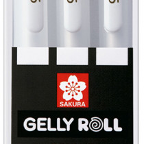 Sakura Gelly Roll Basic Gel Pens - 0.5mm - White Set (Pack of 3)