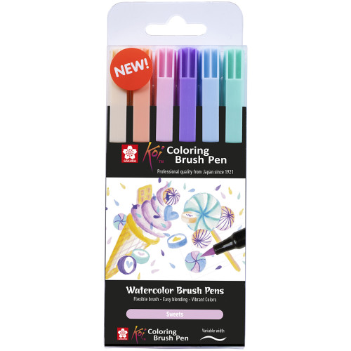 Sakura Koi Coloring Brush Pen Set - Sweets - Pack of 6