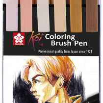 Sakura Koi Colour Brush Pens - Portrait Set (Pack of 6)