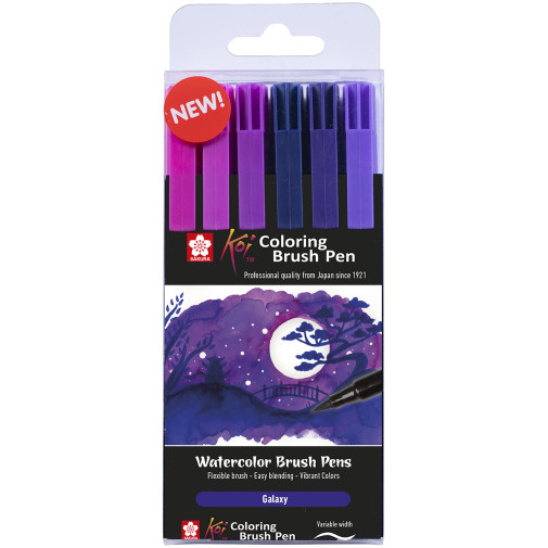Sakura Koi Coloring Brush Pen Set - Galaxy - Pack of 6