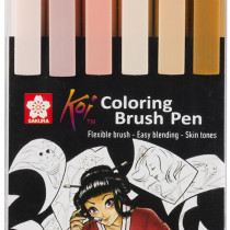 Sakura Koi Colour Brush Pens - Manga Colours (Pack of 6)