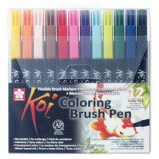 Sakura Koi Coloring Brush Pen Set - Assorted Colours - Pack of 12