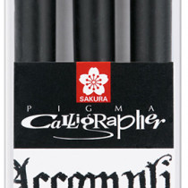 Sakura Pigma Calligraphy Pens - Black (Pack of 3)