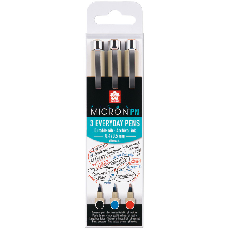 Sakura Pigma Micron PN Set - Office Set (Pack of 3)