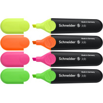 Schneider Job Highlighters - Assorted Colours (Pack of 4)