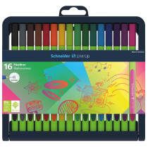 Schneider Line-Up Fineliner Pens - Assorted Colours (Pencil Case of 16)