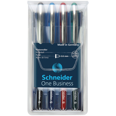 Schneider One Business Rollerball Pens - Assorted Colours (Pack of 4)