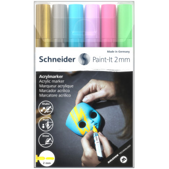 Schneider Paint-It 310 Acrylic Markers - 2mm - Set 2 (Pack of 6)