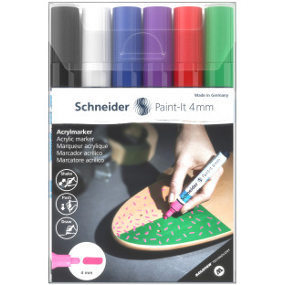 Schneider Paint-It 320 Acrylic Markers - 4mm - Set 1 (Pack of 6)