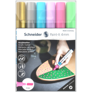 Schneider Paint-It 320 Acrylic Markers - 4mm - Set 2 (Pack of 6)