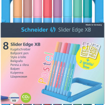 Schneider Slider Edge Ballpoint Pen - Extra Broad - Assorted Pastel Colours (Pack of 8)