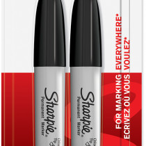 Sharpie Chisel Tip Marker Pens - Black (Blister of 2)