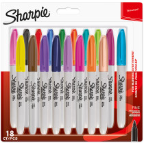 Sharpie Fine Marker Pens - Assorted Colours (Pack of 18)